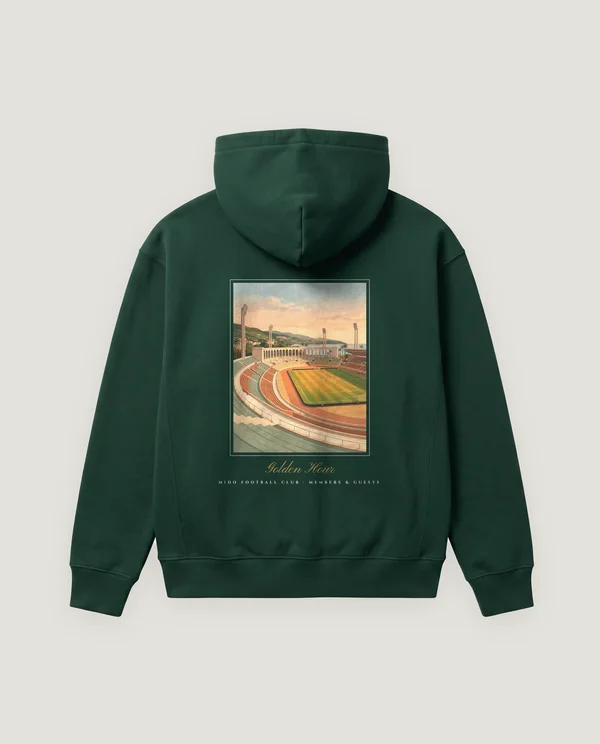 Golden Hour Hoodie in Dark Green.