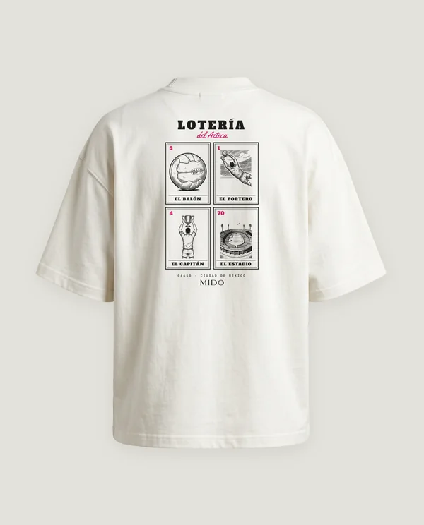 Lotería del Azteca Tee in Cream White.